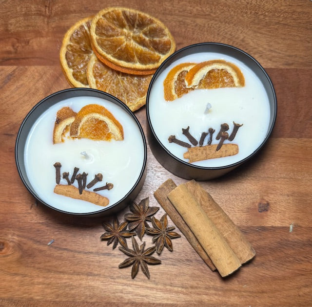 Reiki Charged Intention Candle- Orange Cinnamon