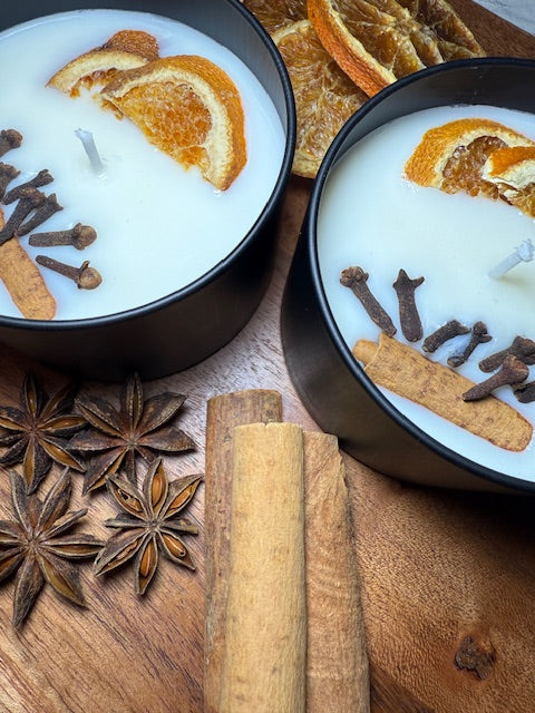 Reiki Charged Intention Candle- Orange Cinnamon 4oz.