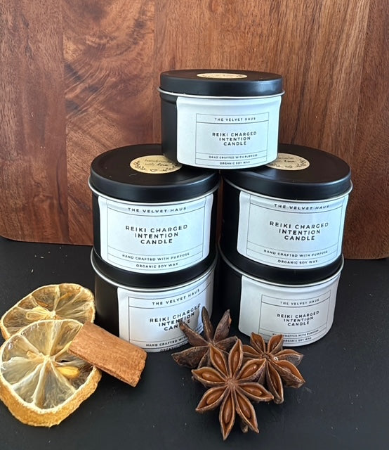 Reiki Charged Intention Candle- Lavender Lemongrass 8oz.